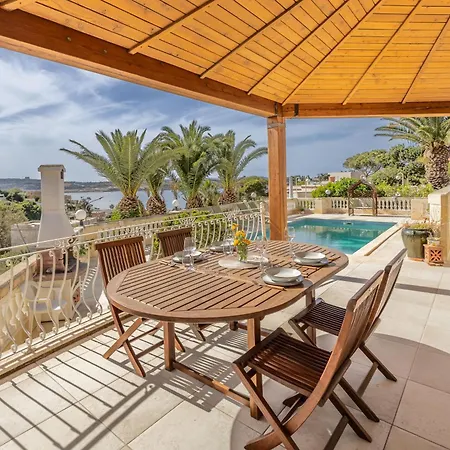 Azure Dream: Lux 4-Bed Villa With Pool, Sea View & Garage Mellieha Exterior photo